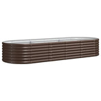 Garden Raised Bed Galvanised Steel 224x80x36 cm Brown