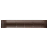 Garden Raised Bed Galvanised Steel 224x80x36 cm Brown