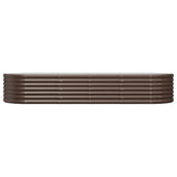 Garden Raised Bed Galvanised Steel 224x80x36 cm Brown - Side View