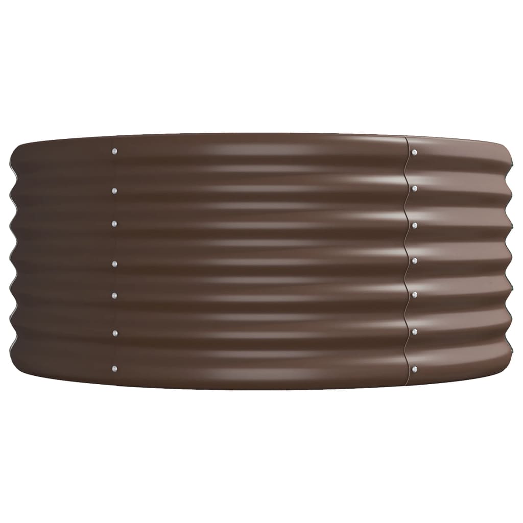 Garden Raised Bed Galvanised Steel 224x80x36 cm Brown