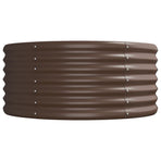 Garden Raised Bed Galvanised Steel 224x80x36 cm Brown