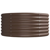 Garden Raised Bed Galvanised Steel 224x80x36 cm Brown - Top-Down View