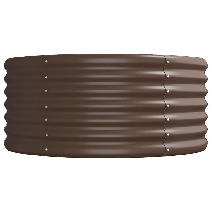 Garden Raised Bed Galvanised Steel 224x80x36 cm Brown