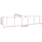 Garden Raised Bed Galvanised Steel 224x80x36 cm Brown