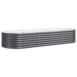Garden Raised Bed Galvanised Steel 224x80x36 cm Anthracite