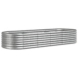 Garden Raised Bed Galvanised Steel 224x80x36 cm Silver