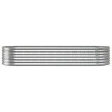 Garden Raised Bed Galvanised Steel 224x80x36 cm Silver