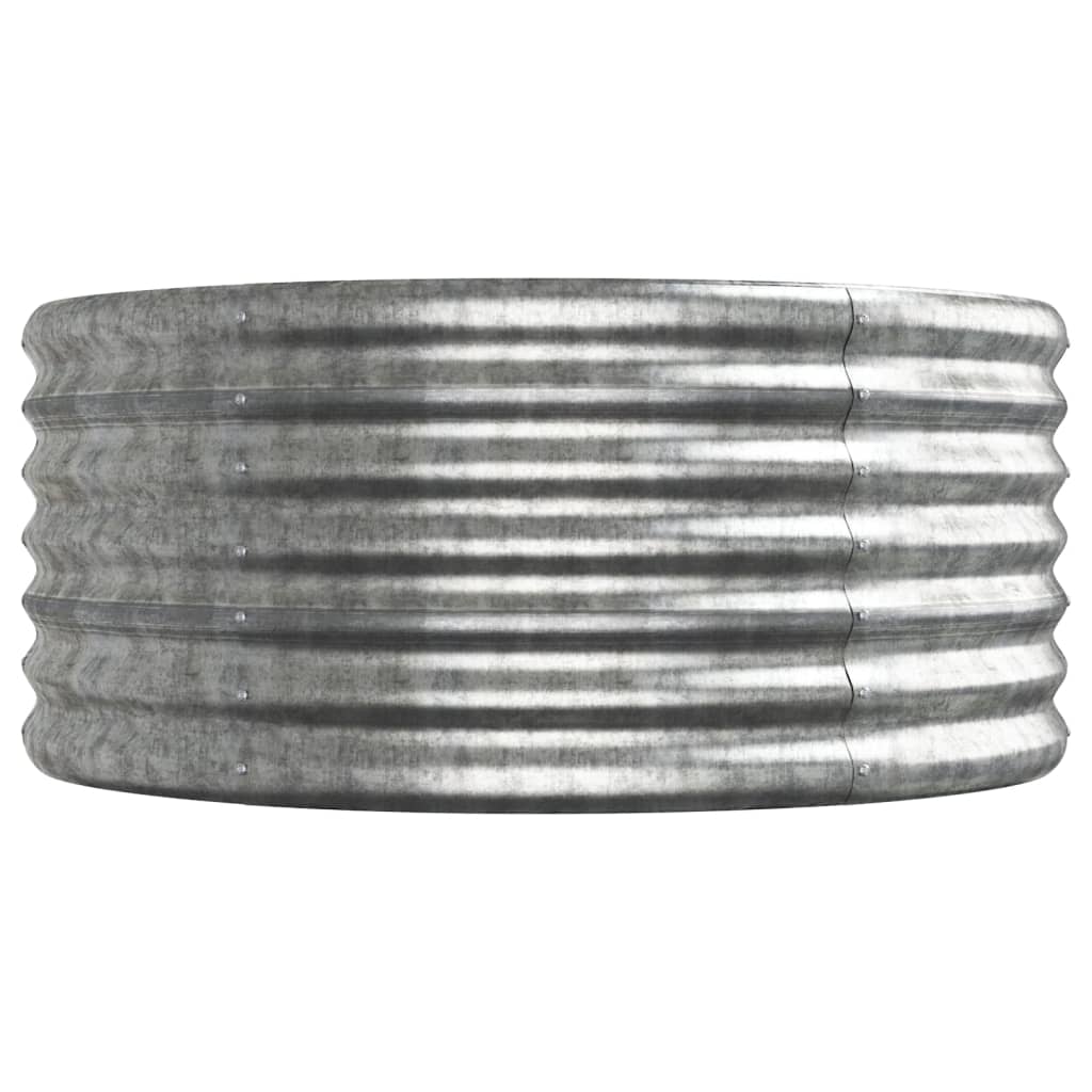 Garden Raised Bed Galvanised Steel 224x80x36 cm Silver