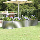 Garden Raised Bed Galvanised Steel 224x80x36 cm Silver