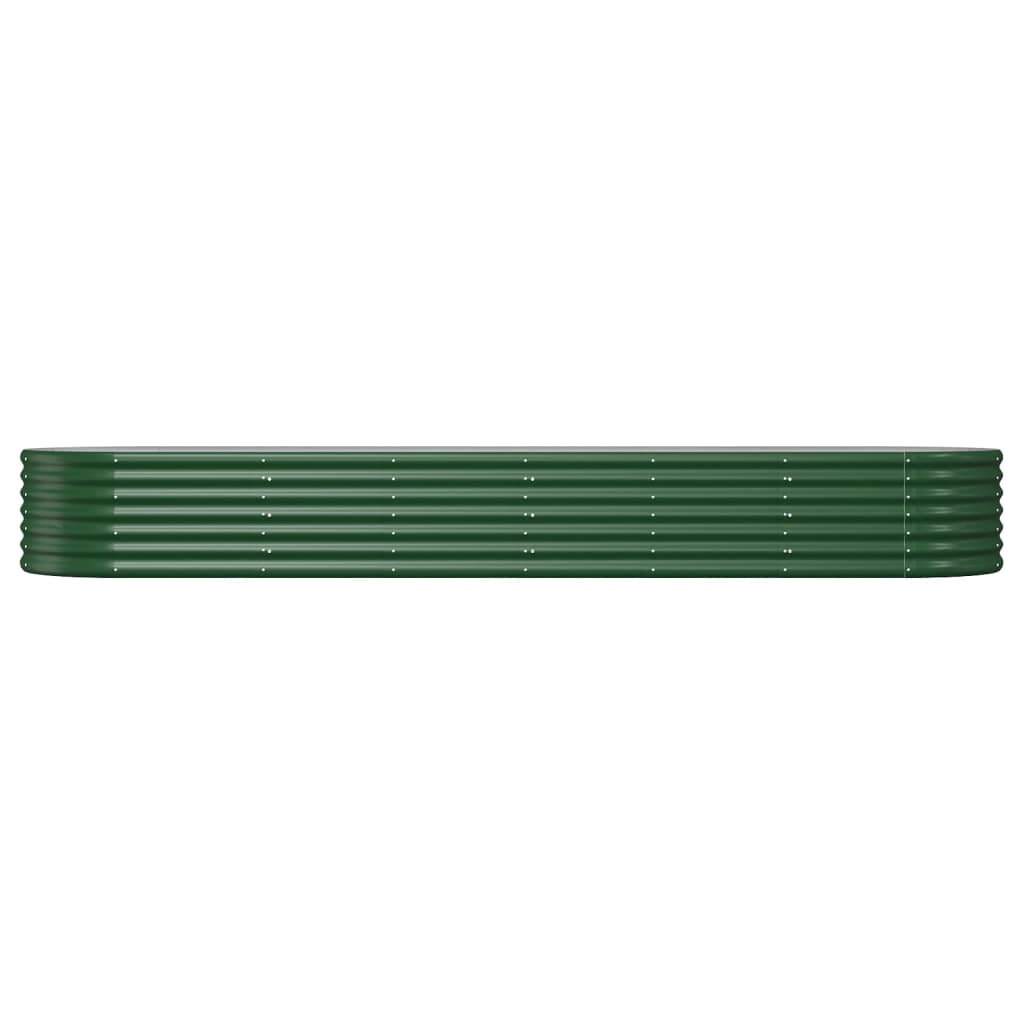 Garden Raised Bed Galvanised Steel 296x80x36 cm Green