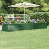 Garden Raised Bed Galvanised Steel 296x80x36 cm Green