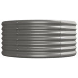 Garden Raised Bed Galvanised Steel 296x80x36 cm Grey