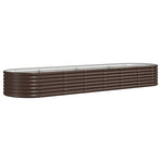 Garden Raised Bed Galvanised Steel 296x80x36 cm Brown