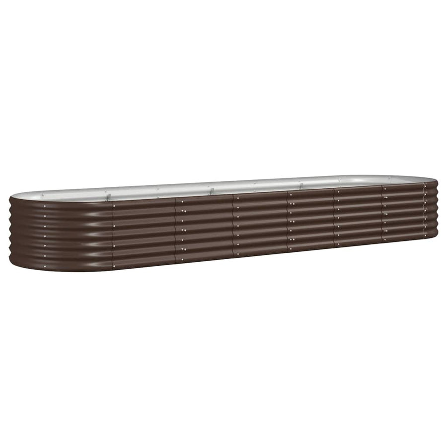 Garden Raised Bed Galvanised Steel 296x80x36 cm Brown