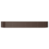 Garden Raised Bed Galvanised Steel 296x80x36 cm Brown