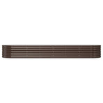 Garden Raised Bed Galvanised Steel 296x80x36 cm Brown