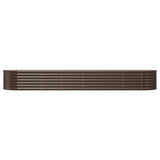 Garden Raised Bed Galvanised Steel 296x80x36 cm Brown - Side View