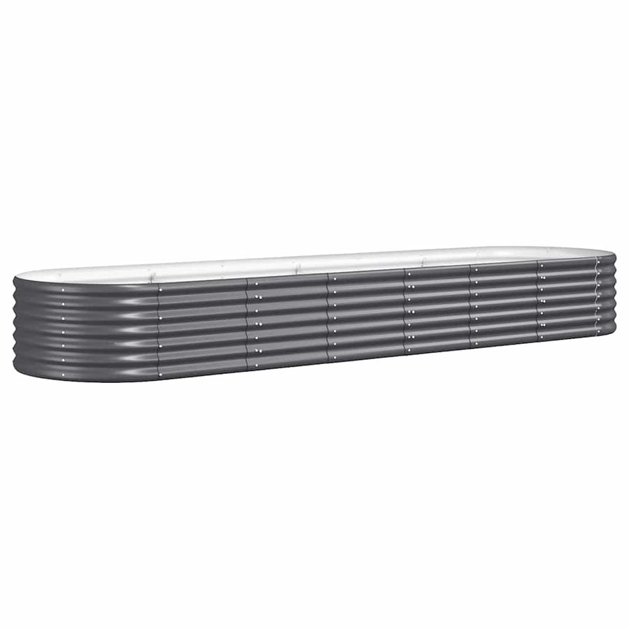 Garden Raised Bed Galvanised Steel 296x80x36 cm Anthracite