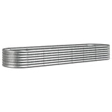 Garden Raised Bed Galvanised Steel 296x80x36 cm Silver