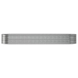 Garden Raised Bed Galvanised Steel 296x80x36 cm Silver