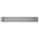 Garden Raised Bed Galvanised Steel 296x80x36 cm Silver - Side View