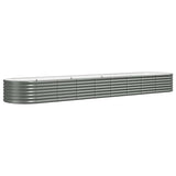 Garden Raised Bed Galvanised Steel 368x80x36 cm Grey