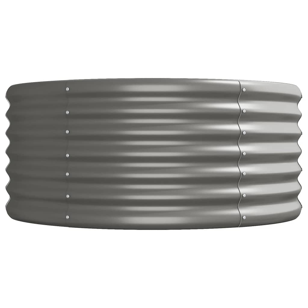 Garden Raised Bed Galvanised Steel 368x80x36 cm Grey