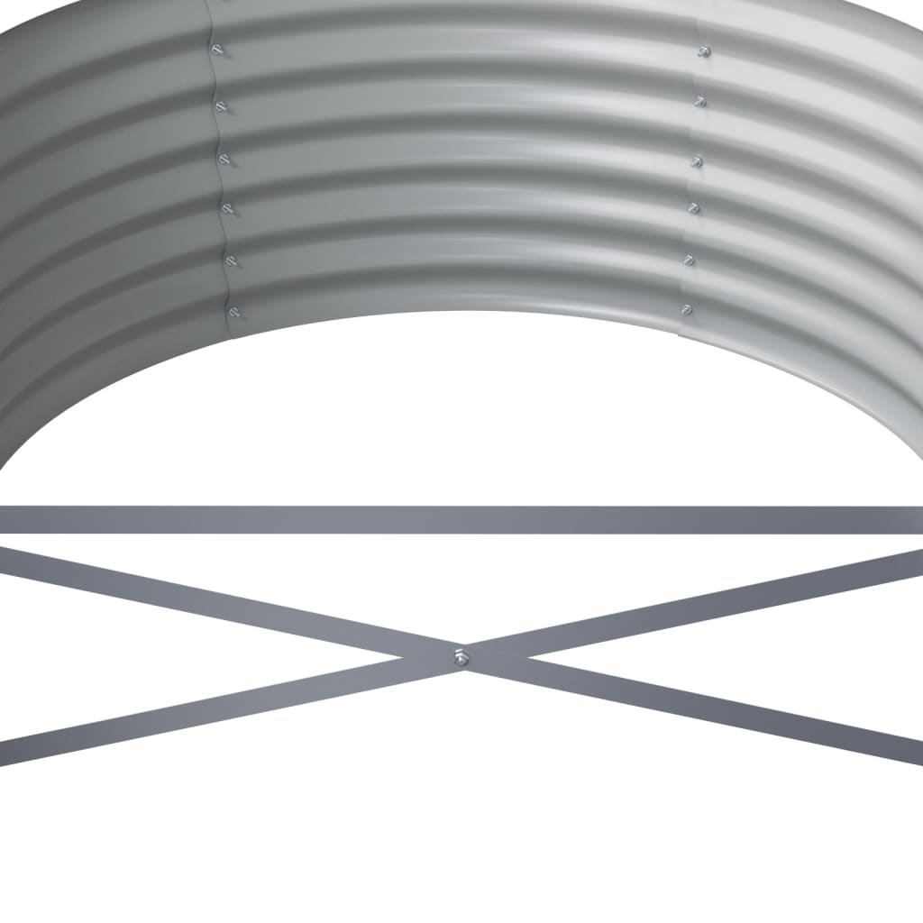 Garden Raised Bed Galvanised Steel 368x80x36 cm Grey