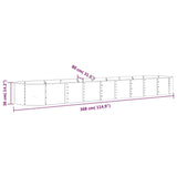 Garden Raised Bed Galvanised Steel 368x80x36 cm Grey