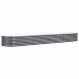 Garden Raised Bed Galvanised Steel 368x80x36 cm Anthracite - Front View