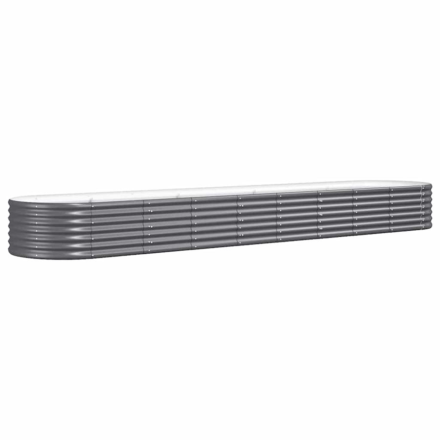 Garden Raised Bed Galvanised Steel 368x80x36 cm Anthracite