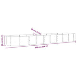 Garden Raised Bed Galvanised Steel 368x80x36 cm Anthracite