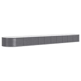 Garden Raised Bed Galvanised Steel 440x80x36 cm Anthracite - Front View