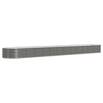 Garden Raised Bed Galvanised Steel 512x80x36 cm Grey