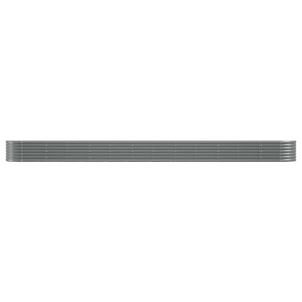 Garden Raised Bed Galvanised Steel 512x80x36 cm Grey