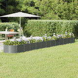 Garden Raised Bed Galvanised Steel 512x80x36 cm Grey