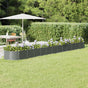 Garden Raised Bed Galvanised Steel 512x80x36 cm Grey