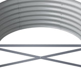 Garden Raised Bed Galvanised Steel 620x80x36 cm Grey