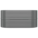 Garden Raised Bed Galvanised Steel 152x80x68 cm Grey - Side View