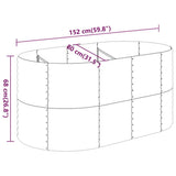 Garden Raised Bed Galvanised Steel 152x80x68 cm Grey