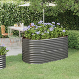 Garden Raised Bed Galvanised Steel 152x80x68 cm Grey