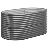 Garden Raised Bed Galvanised Steel 152x80x68 cm Anthracite - Front View