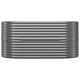 Garden Raised Bed Galvanised Steel 152x80x68 cm Anthracite - Side View
