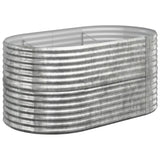 Garden Raised Bed Galvanised Steel 152x80x68 cm Silver - Front View