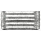Garden Raised Bed Galvanised Steel 152x80x68 cm Silver - Side View