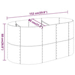 Garden Raised Bed Galvanised Steel 152x80x68 cm Silver