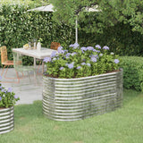 Garden Raised Bed Galvanised Steel 152x80x68 cm Silver