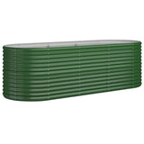 Garden Raised Bed Galvanised Steel 224x80x68 cm Green - Front View