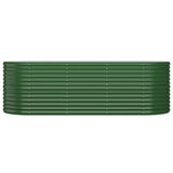 Garden Raised Bed Galvanised Steel 224x80x68 cm Green