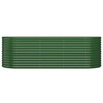 Garden Raised Bed Galvanised Steel 224x80x68 cm Green